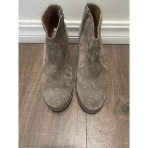 Frye Reina Tan Beige Leather‎ Western Booties Ankle Boots Womens Size 6.5 B